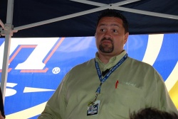 Joe Balash, NASCAR race director talks to journalists